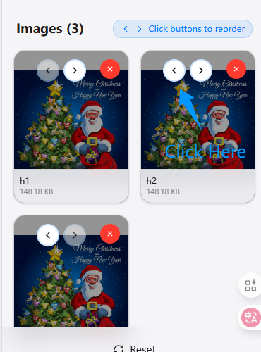 Arrange and reorder images before starting the HEIC to PDF process