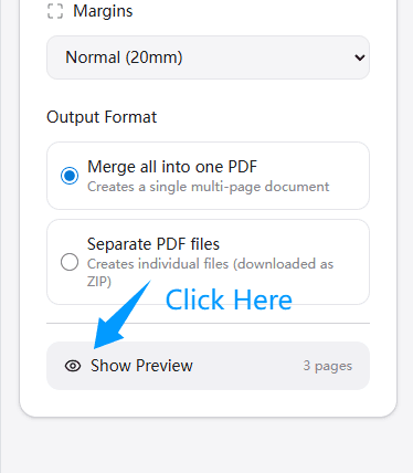 Preview the layout of your HEIC to PDF document before converting